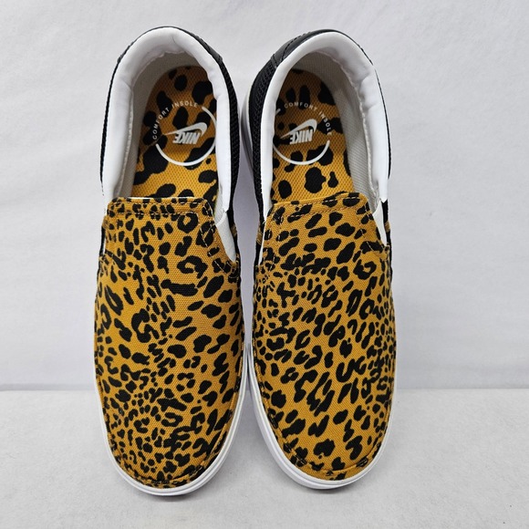 Nike Court Legacy Slip-On Shoes DJ5938-001 Black White Leopard Women's Size 7.5 - Picture 6 of 11